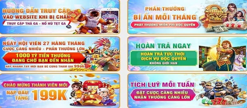 Vô số ưu đãi hấp dẫn cho mọi hội viên tại nhà cái